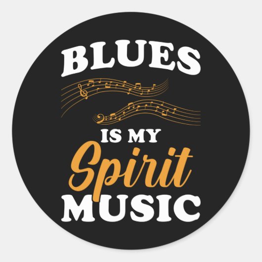 Sticker Rond Blues Is My Spirit Music (Devant)