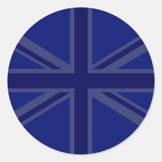 Sticker Rond Blues pour un drapeau britannique Union Jack (Devant)