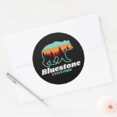 Sticker Rond Bluestone State Park West Virginia Bear Retro (Enveloppe)