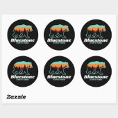 Sticker Rond Bluestone State Park West Virginia Bear Retro (Feuille)