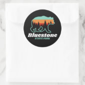 Sticker Rond Bluestone State Park West Virginia Bear Retro (Sac)