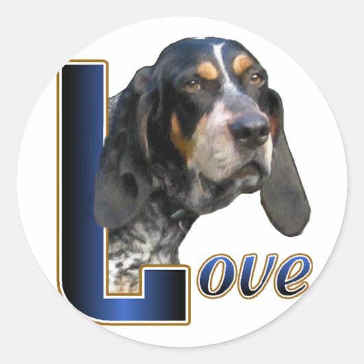 Sticker Rond Bluetick Coonhound Dons (Devant)