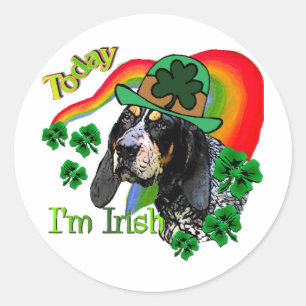 Sticker Rond Bluetick Coonhound St patrick