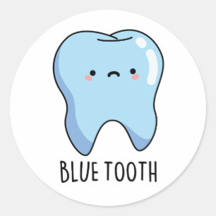 Sticker Rond Bluetoot Drôle Technique Pun de dent bleue