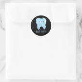 Sticker Rond Bluetooth Drôle Technique Blue Tooth Pun Fond Somb (Sac)