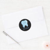 Sticker Rond Bluetooth Drôle Technique Blue Tooth Pun Fond Somb (Enveloppe)