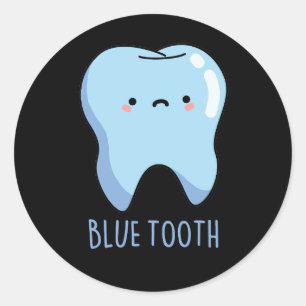 Sticker Rond Bluetooth Funny Technique Blue Tooth Pun Dark BG