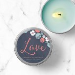 Sticker Rond Bluish Chalkboard Floral Mariage Love<br><div class="desc">Cet autocollant rond d'Amour présente une belle florale contre un arrière - plan de tableau rouge, avec le mot "Amour" dans la police de script moderne. Utilisez-le pour sceller vos enveloppes Save the Date ou pour la décoration. Consultez d'autres articles Mariages/nuptiaux correspondants dans ma collection ici -> http://www.zazzle.com/collections/bluish_chalkboard_floral_bridal_and_wedding-119872540777216768?rf=238364477188679314 Personnalisez-le avec...</div>