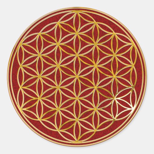 Sticker Rond Blume des Lebens | klein rouge foncé éclaboussure  (Devant)