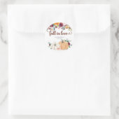 Sticker Rond Blush and Marsala Fall in Love Citrouille (Sac)