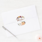 Sticker Rond Blush and Marsala Fall in Love Citrouille (Enveloppe)