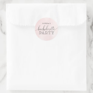 Sticker Rond Blush Bachelorette Party Favoriser
