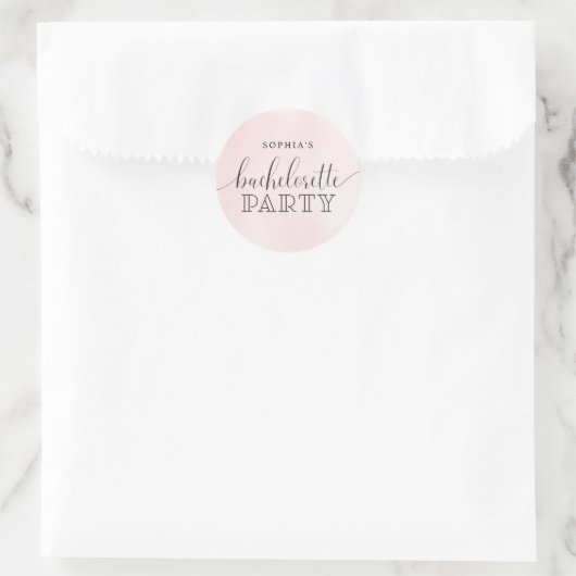 Sticker Rond Blush Bachelorette Party Favoriser (Sac)