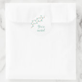 Sticker Rond Blush Berry Vine Baby shower VOUS ÊTES INVITÉ (Sac)
