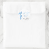 Sticker Rond Blush Blue Bow Elle se marie Bridal Shower (Sac)
