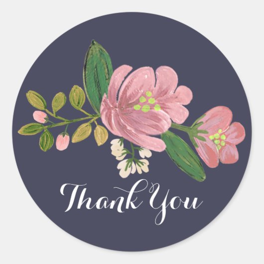 Sticker Rond Blush Bouquet Mariage (Devant)