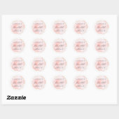 Sticker Rond Blush Circle Aquarelle Baby Shower Mariage (Feuille)