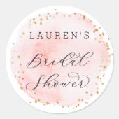 Sticker Rond Blush Circle Aquarelle Baby Shower Mariage (Devant)