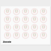 Sticker Rond Blush Floral Baptism Merci (Feuille)