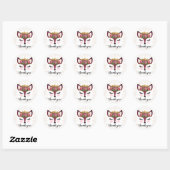 Sticker Rond Blush & Gold Fox Princess (Feuille)