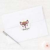 Sticker Rond Blush & Gold Fox Princess (Enveloppe)