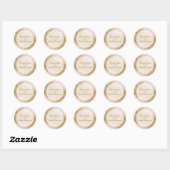 Sticker Rond Blush Gold Parties scintillant Sparkle Mariage élé (Feuille)