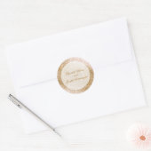 Sticker Rond Blush Gold Parties scintillant Sparkle Mariage élé (Enveloppe)