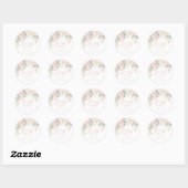 Sticker Rond Blush & Ivory Flowers 80e fête d'anniversaire (Feuille)