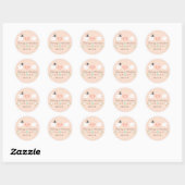 STICKER ROND BLUSH MONOGRAMMED DOVE INSÉPARABLES MARIAGE (Feuille)
