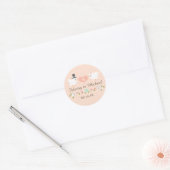STICKER ROND BLUSH MONOGRAMMED DOVE INSÉPARABLES MARIAGE (Enveloppe)