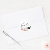 Sticker Rond Blush & Navy Floral Sa Favorite Favoriser (Enveloppe)