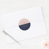 Sticker Rond Blush Navy Mariage moderne (Enveloppe)