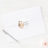 Sticker Rond Blush & Peach Rustic Floral Merci (Enveloppe)
