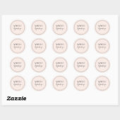 Sticker Rond Blush Pink Black Makeup Salon (Feuille)