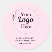 Sticker Rond Blush Pink Business Logo moderne (Devant)