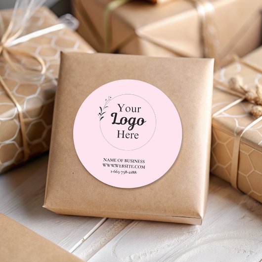 Sticker Rond Blush Pink Business Logo moderne