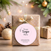 Sticker Rond Blush Pink Business Logo moderne