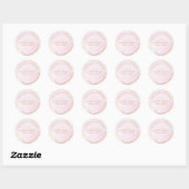 Sticker Rond Blush Pink Gold Circle Merci d'affaires (Feuille)