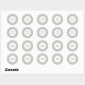 Sticker Rond Blush Pink Green Glitter Stripes  (Feuille)