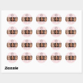 Sticker Rond Blush Pink Logo Photo Makeup Thank You (Feuille)