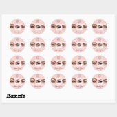 Sticker Rond Blush Pink Script Logo Photo Lashes Thank You (Feuille)