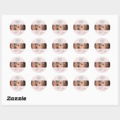 Sticker Rond Blush Pink Script Logo Photo Lashes Thank You  (Feuille)