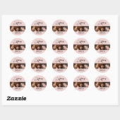 Sticker Rond Blush Pink Script Logo Photo Makeup (Feuille)