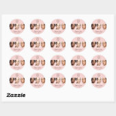 Sticker Rond Blush Pink Script Logo Photo Makeup Thank You (Feuille)