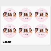Sticker Rond Blush Pink Script Logo Photo Makeup Thank You (Feuille)