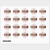 Sticker Rond Blush Pink Script Logo Photo Makeup Thank You  (Feuille)