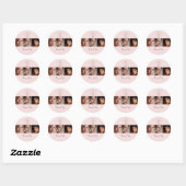 Sticker Rond Blush Pink Script Logo Photo Makeup Thank You (Feuille)