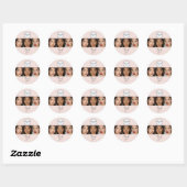 Sticker Rond Blush Pink Script Logo Photo Makeup Thank You (Feuille)