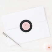Sticker Rond Blush Retro Vinyl Enregistrement Mariage ENREGISTR (Enveloppe)