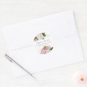 Sticker Rond Blush Rose Dusty Rose Floral White Adresse de reto (Enveloppe)